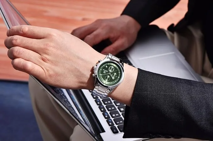 BENYAR Mens Watches Multifunction Chronograph Date Quartz Watch for Men Stainless Steel Analog Wrist Watch Gift for Men
