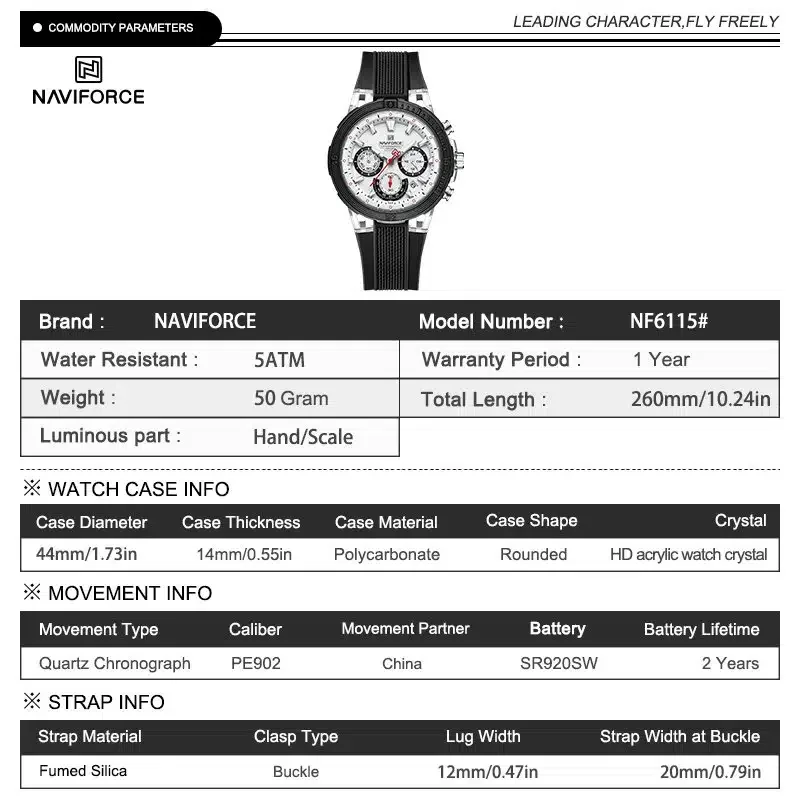 Naviforce NF6115 Pro Chronograph Sport Men