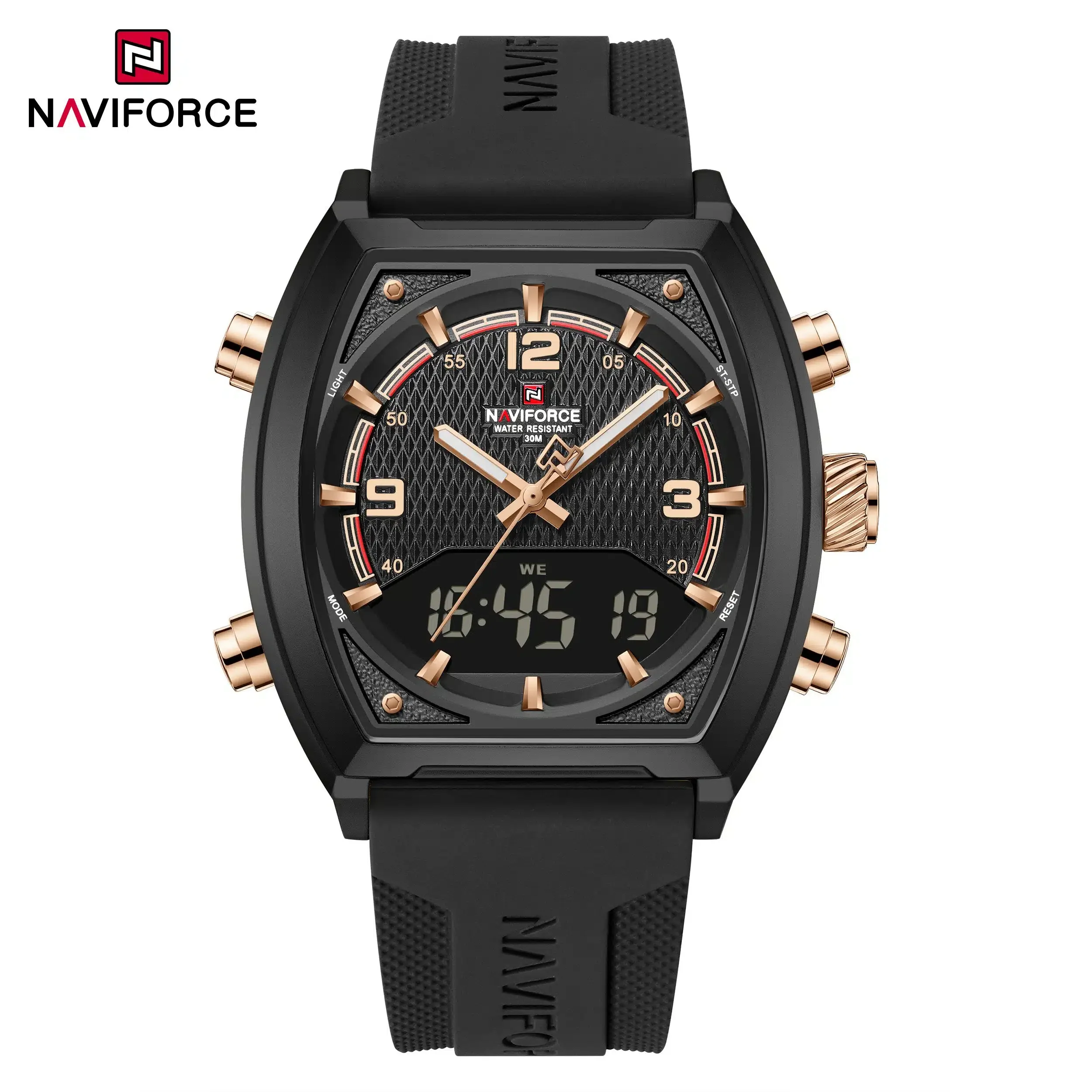 NAVIFORCE NF9242 Japan Quartz + LCD Digital Watch – Sport & Industrial Style.