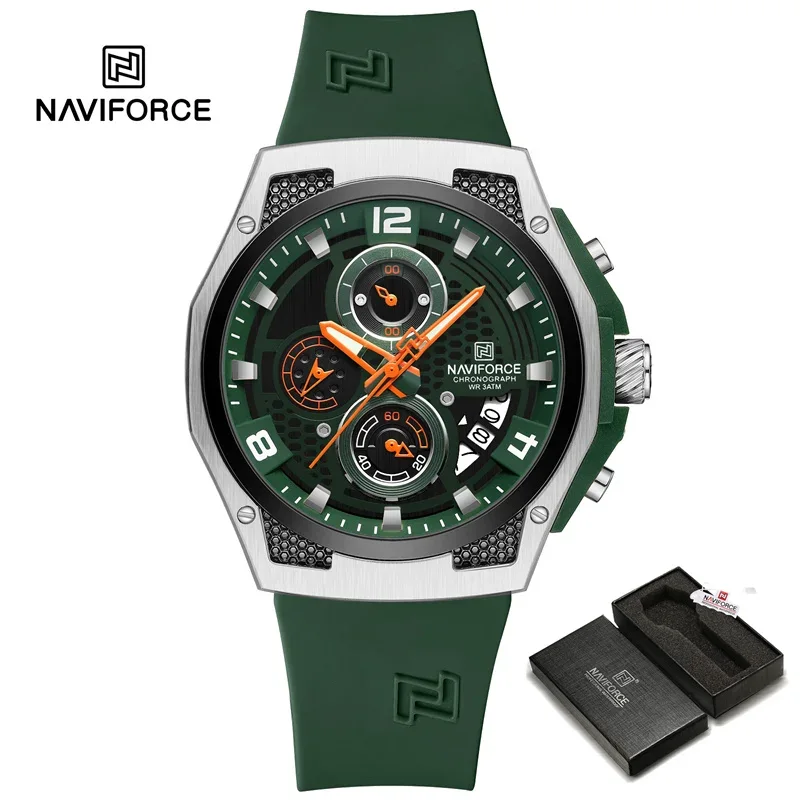 NAVIFORCE NF8051T Trendy Fashion Men’s Watch Multifunction Quartz Chronograph Luminous Waterproof Cool Sports Student Watch