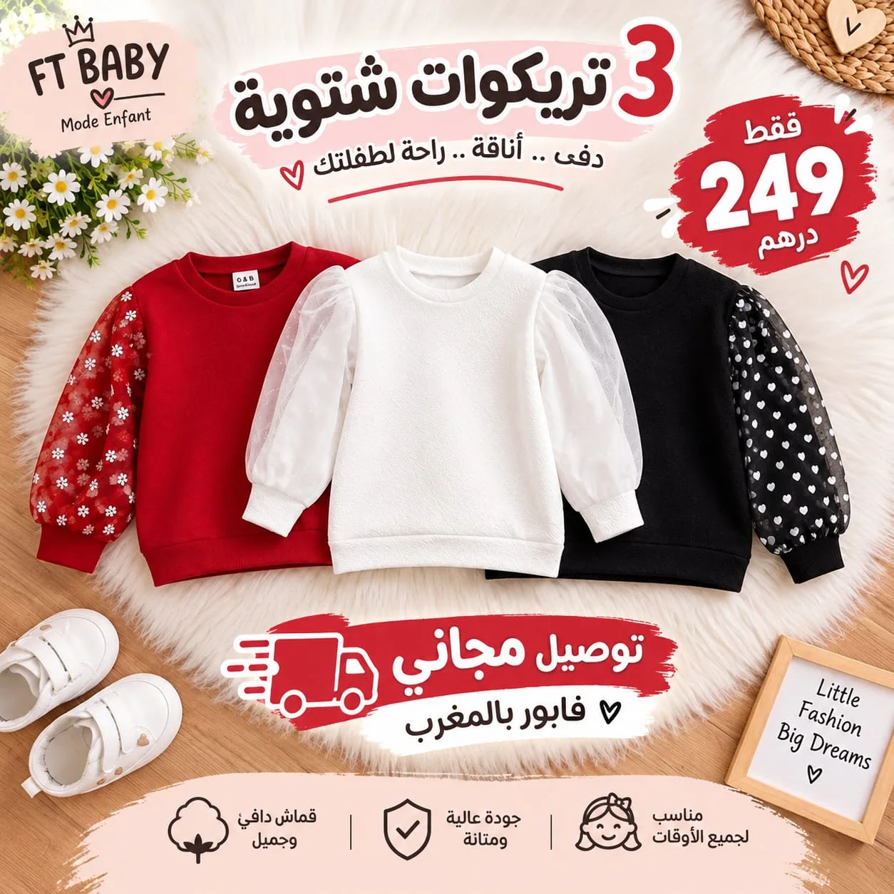 باك 3 تريكوات شتوية للبنات