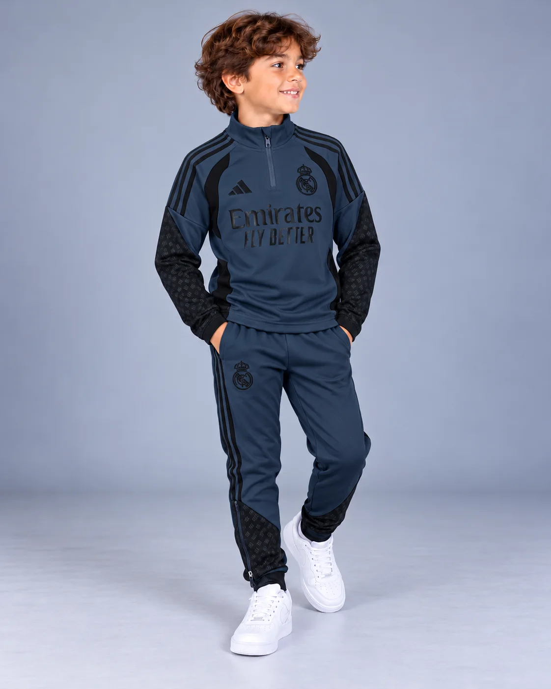 Survette Real Madrid adidas entrainement  Enfant Noir Gris