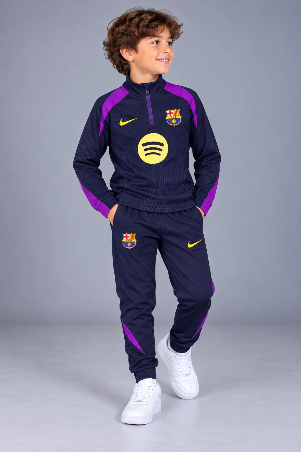 Survette Fc barcalona  entrainement  Enfant  bleu mauve