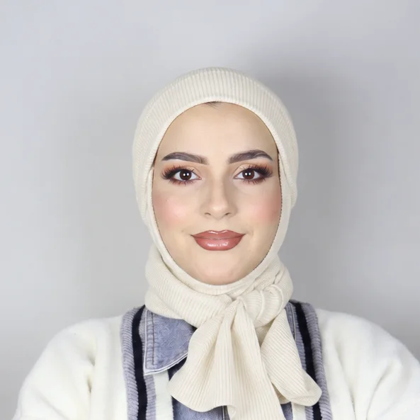 Turban Châle Coton Côtelé Ajustable - Confort Hivernal & Respirant
