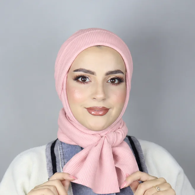 Turban Châle Coton Côtelé Ajustable - Confort Hivernal & Respirant