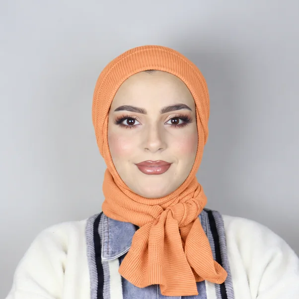 Turban Châle Coton Côtelé Ajustable - Confort Hivernal & Respirant