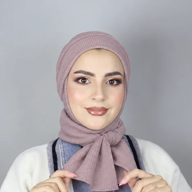 Turban Châle Coton Côtelé Ajustable - Confort Hivernal & Respirant