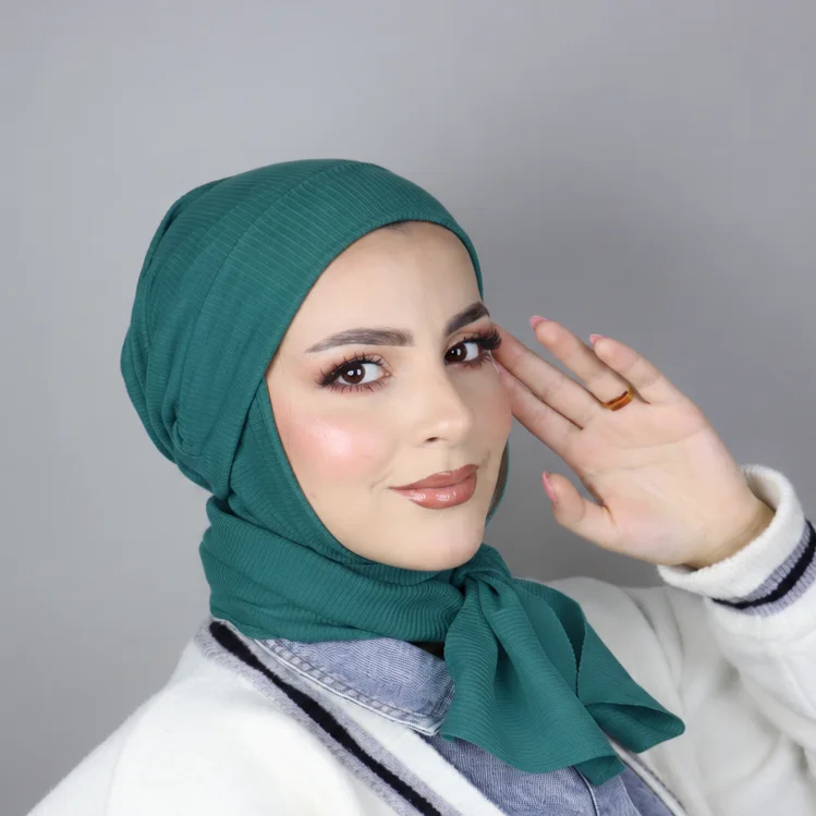 Turban Châle Coton Côtelé Ajustable - Confort Hivernal & Respirant