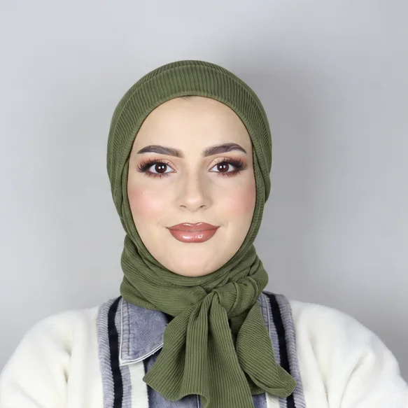 Turban Châle Coton Côtelé Ajustable - Confort Hivernal & Respirant