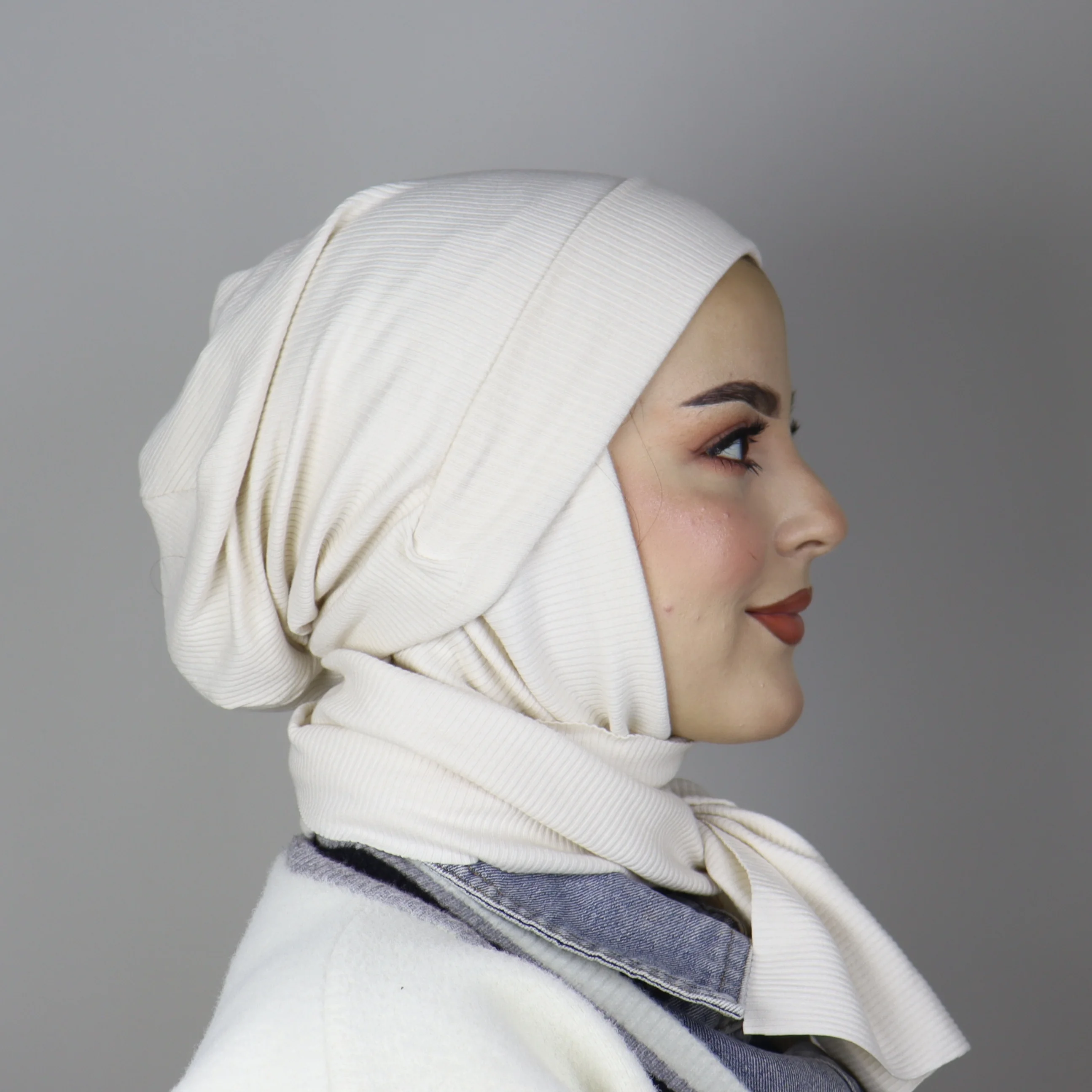 Turban Châle Coton Côtelé Ajustable - Confort Hivernal & Respirant