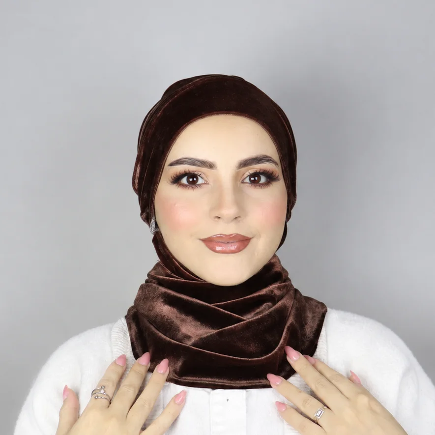 Turban en Velours Premium avec Cache-Cou