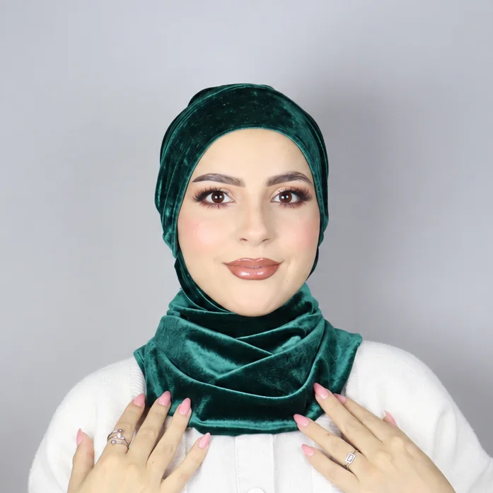 Turban en Velours Premium avec Cache-Cou
