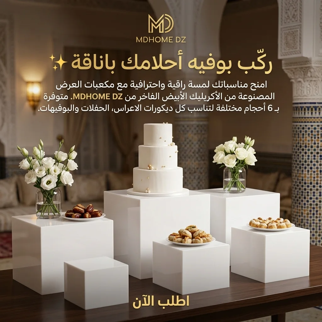 presentoir de buffet en blanc brillant | مجموعة 6 قطع