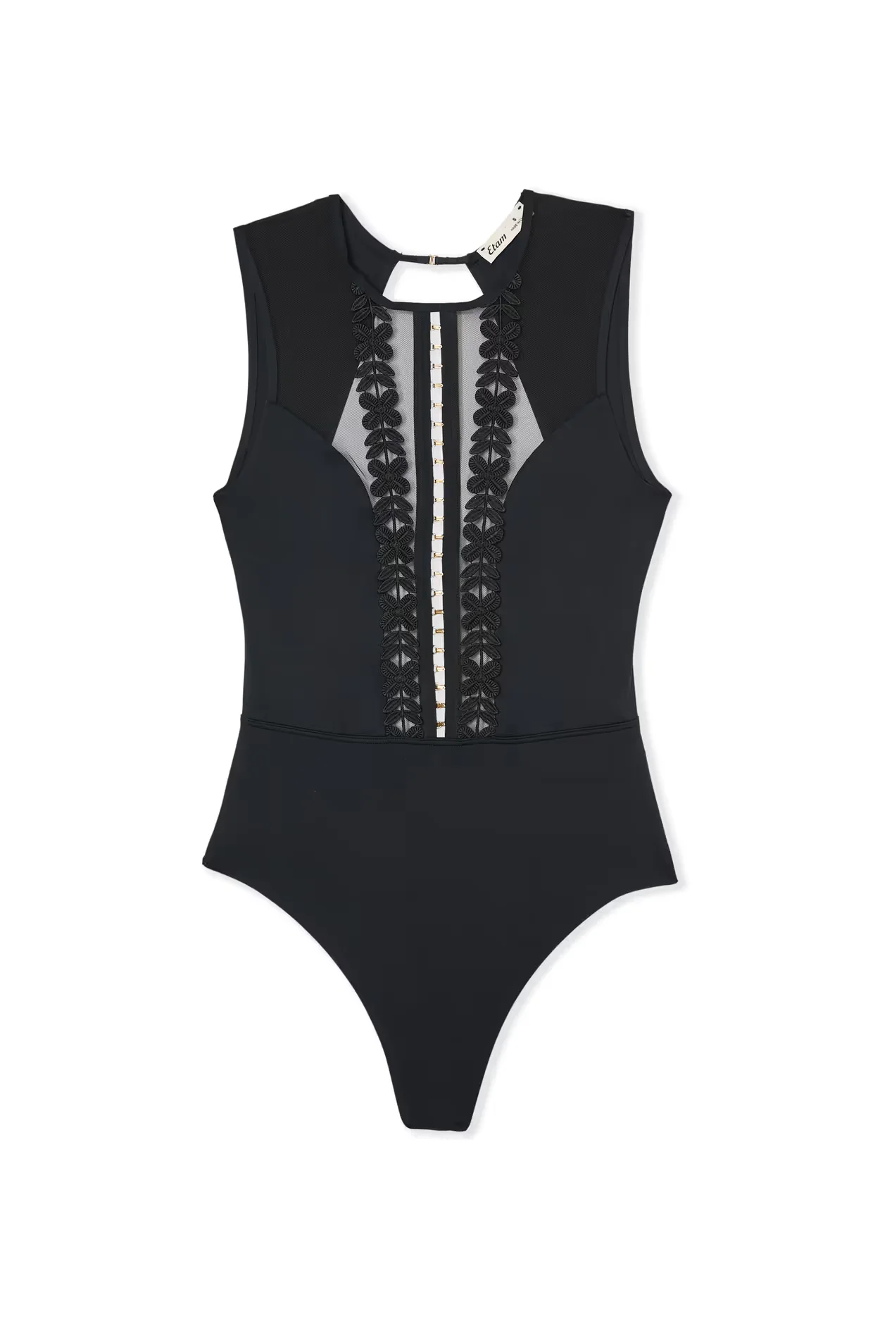 Body dos nu en tulle et broderie florale