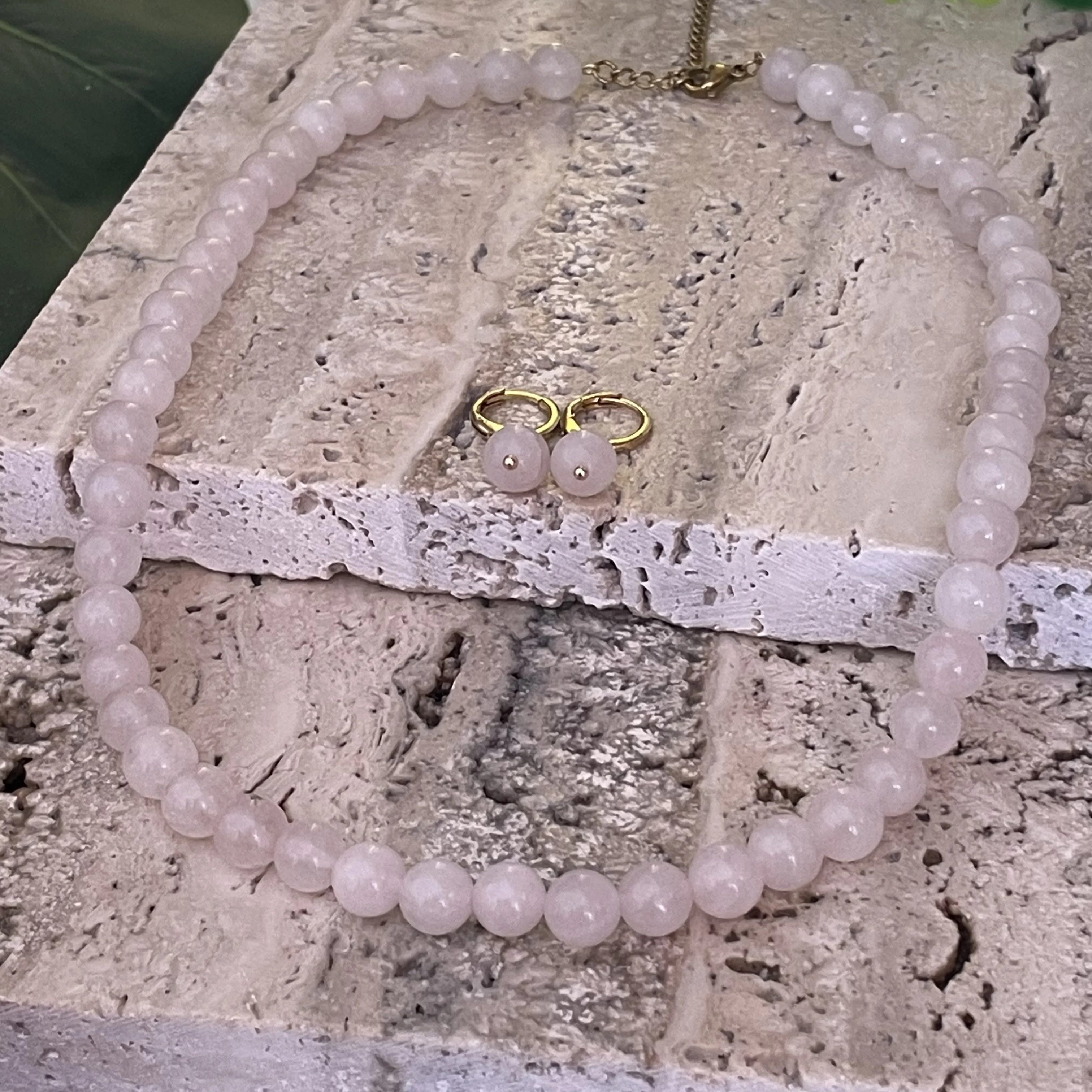 collier quartz rose