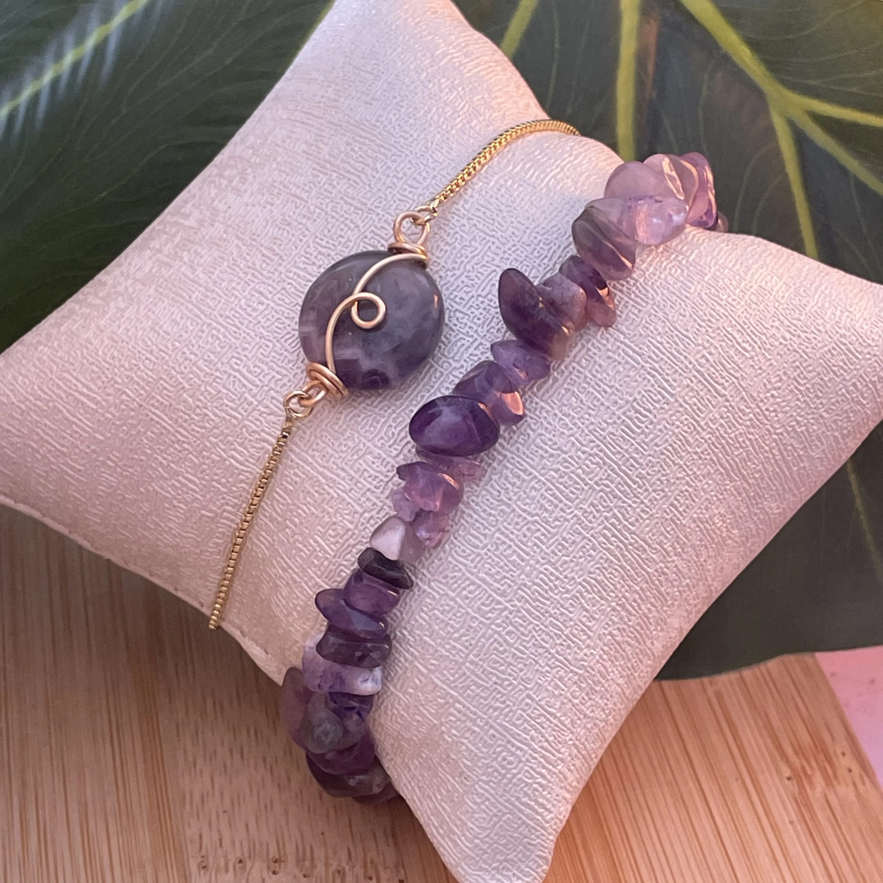 Duo amethyste en acier