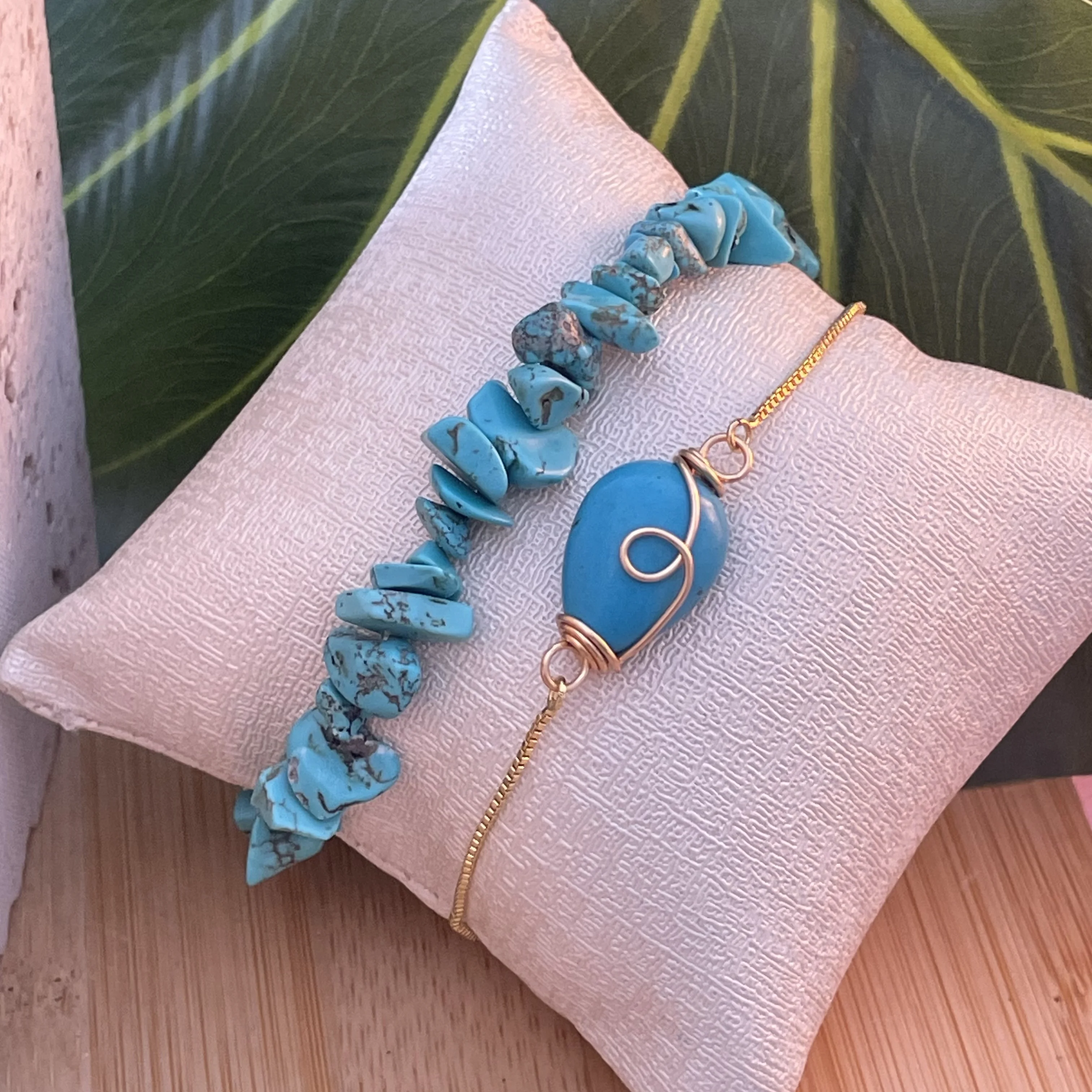 Duo turquoise en acier