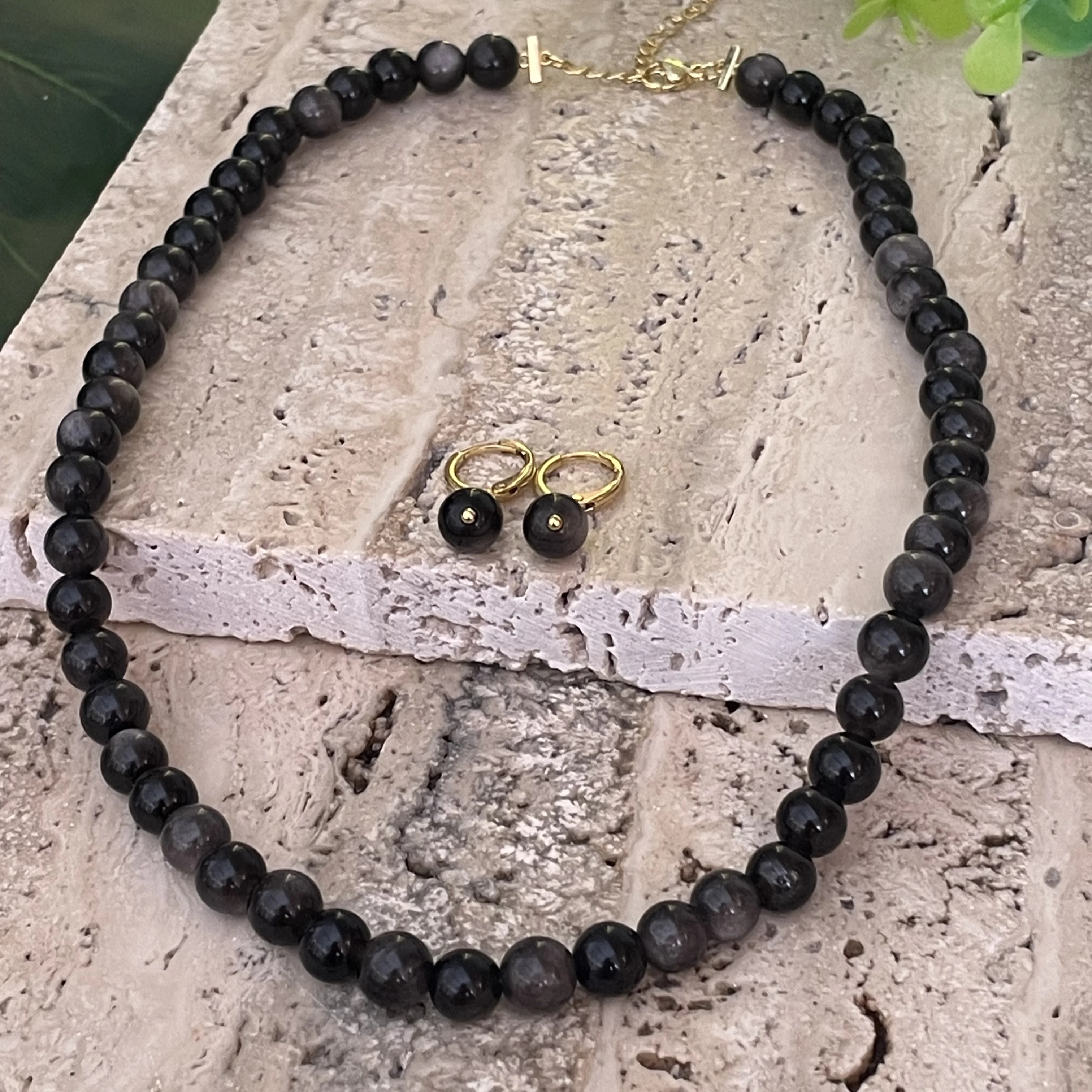 collier obsidienne