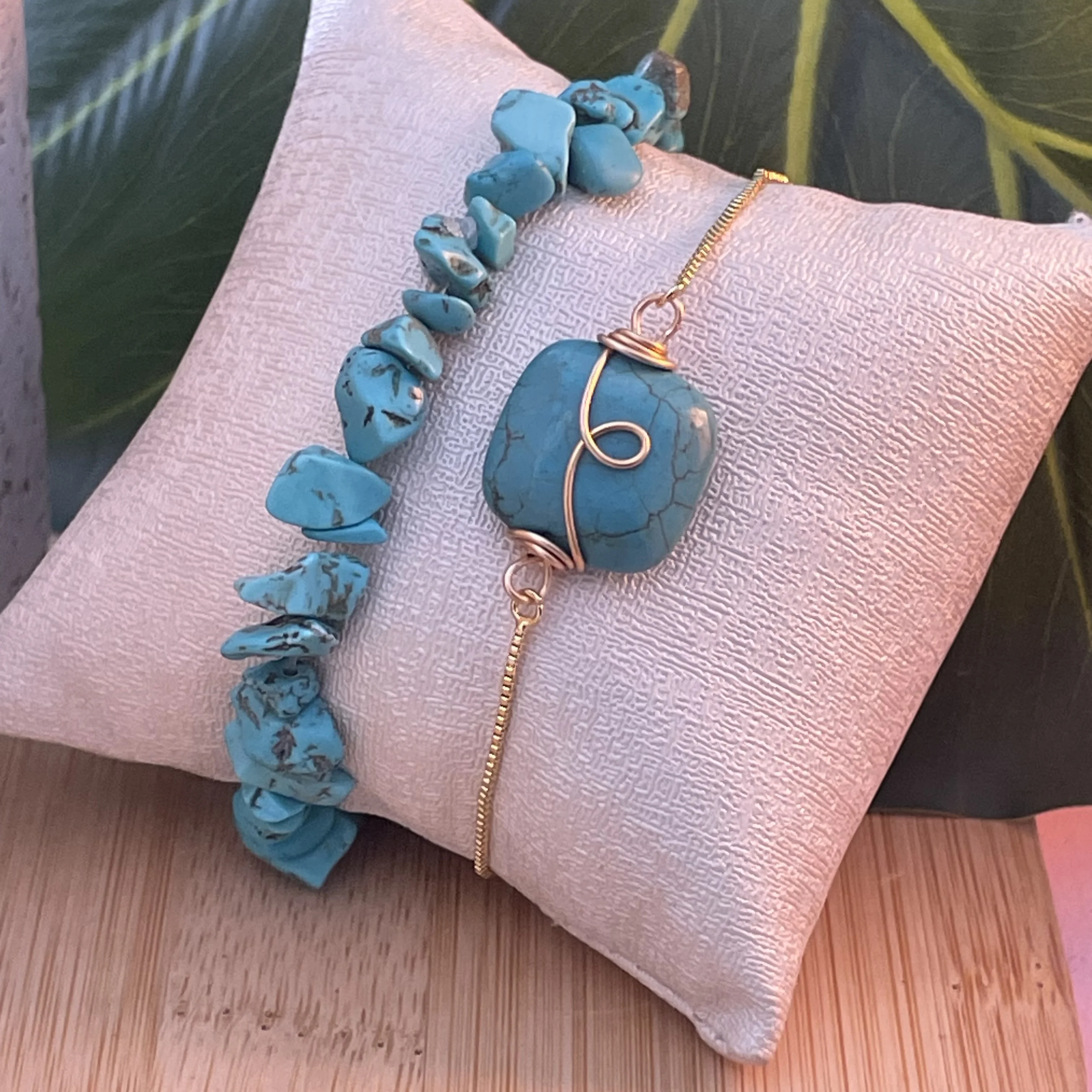 Duo turquoise en acier