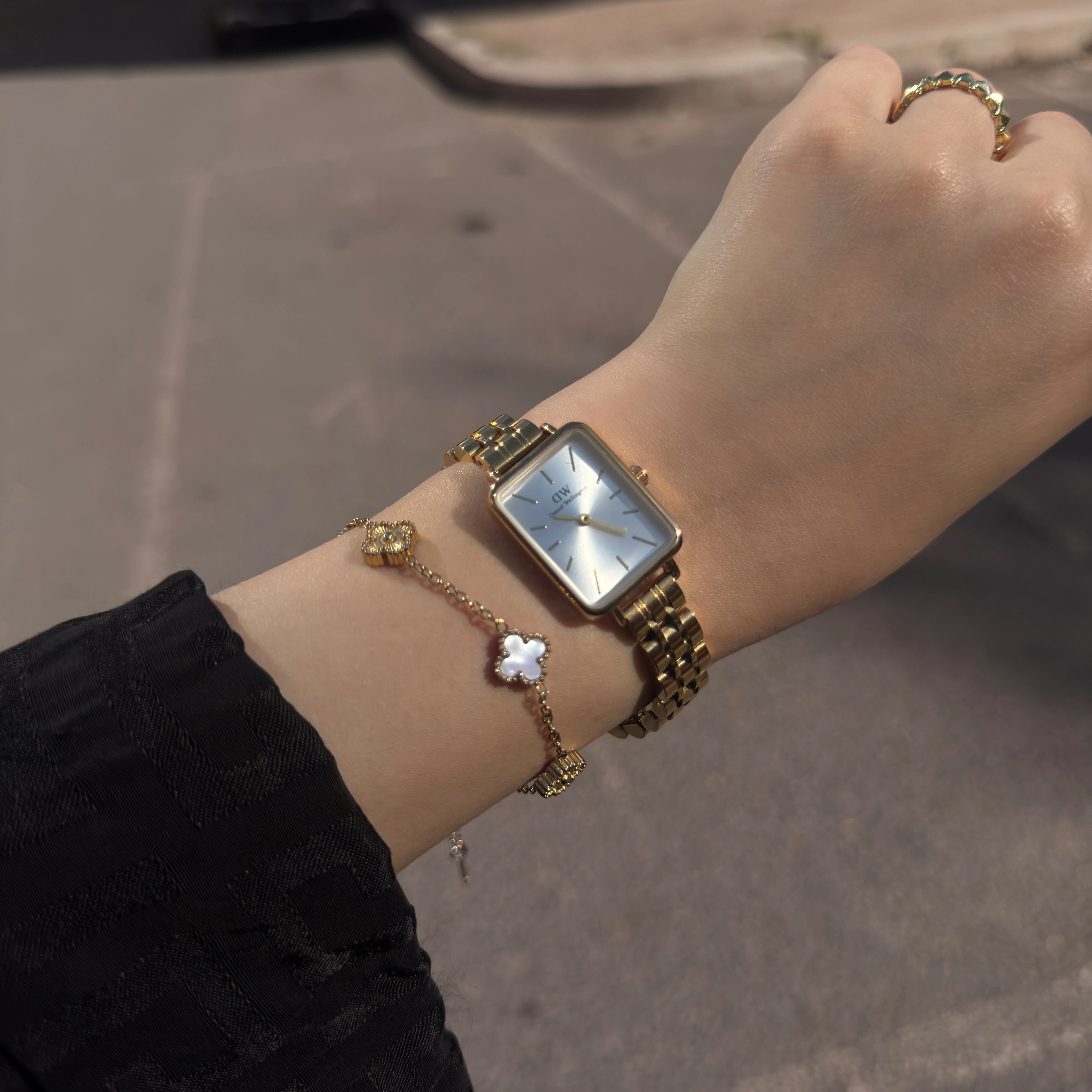 Quadro Cadran blanc  Bracelet doré