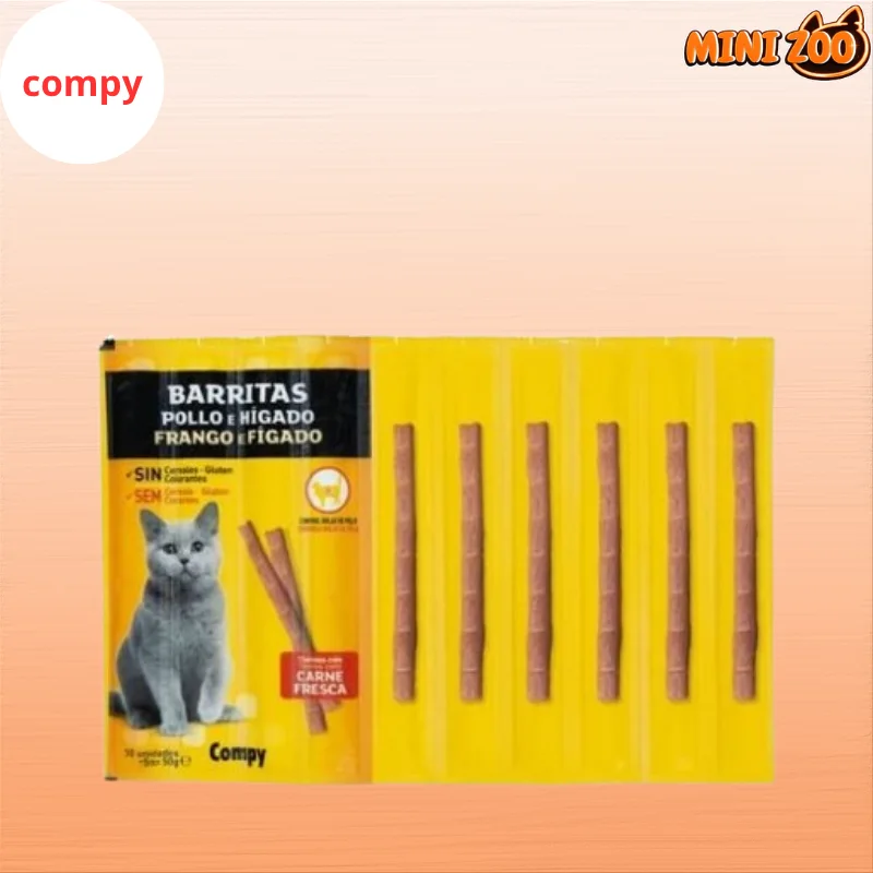 Friandises pour Chats Adultes – au poulet et au foie – 10 Sticks