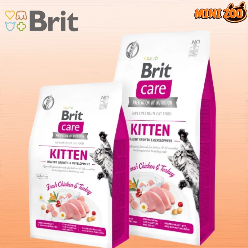 croquettes, Brit Care KITTEN Sans Céréales, alimentation saine pour la croissance et le développement 2kg