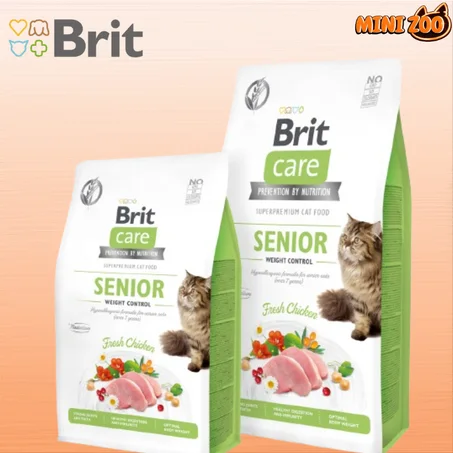 croquettes, Brit care - chat senior et contrôle de poids sans céréales 2Kg