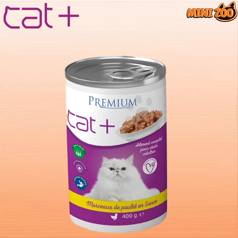 cat+, pâté Morceaux de poulet en Sauce 400g
