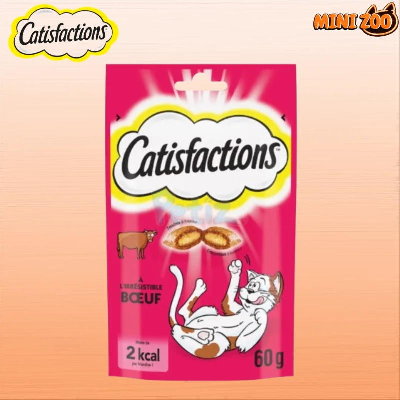 Friandises, CATISFACTIONS  au Bœuf – Pour Chat et Chaton (60 g)