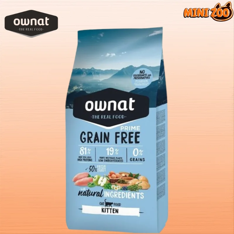 croquettes, Ownat Grain Free Kitten pour Chaton (sans céréale) 3kg