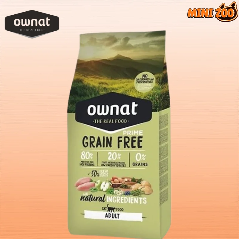croquettes, Ownat Grain Free Cat Prime Adult Poulet et Dinde 3kg