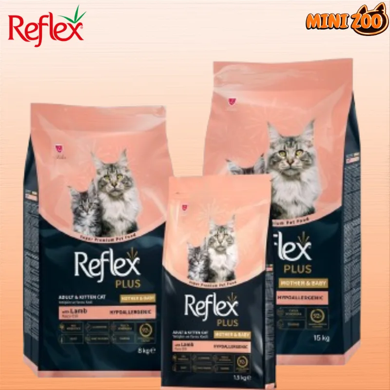 Croquettes, Reflex  Plus Cat Mother ​​and​​ Baby Adult Food with Lamb and Rice (Agneau et Riz)  إمكانية البيع بالتقسيط 1kg = 45dh