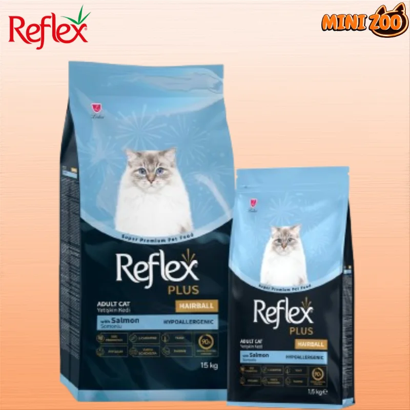Croquettes, Reflex  Plus Anti-Hairball Adult Saumon 15kg  إمكانية البيع بالتقسيط 1kg = 40dh