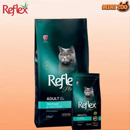 Croquettes, Reflex Plus Sterilisé Adult Cat Poulet 15kg) إمكانية البيع بالتقسيط 1kg = 45dh