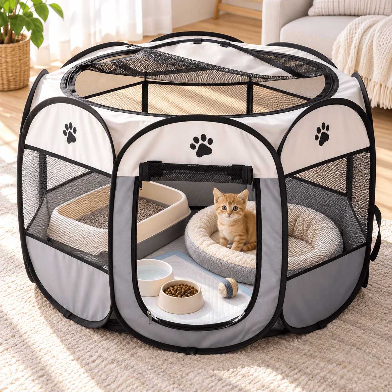 Parc pliable portable pour chiens et chats