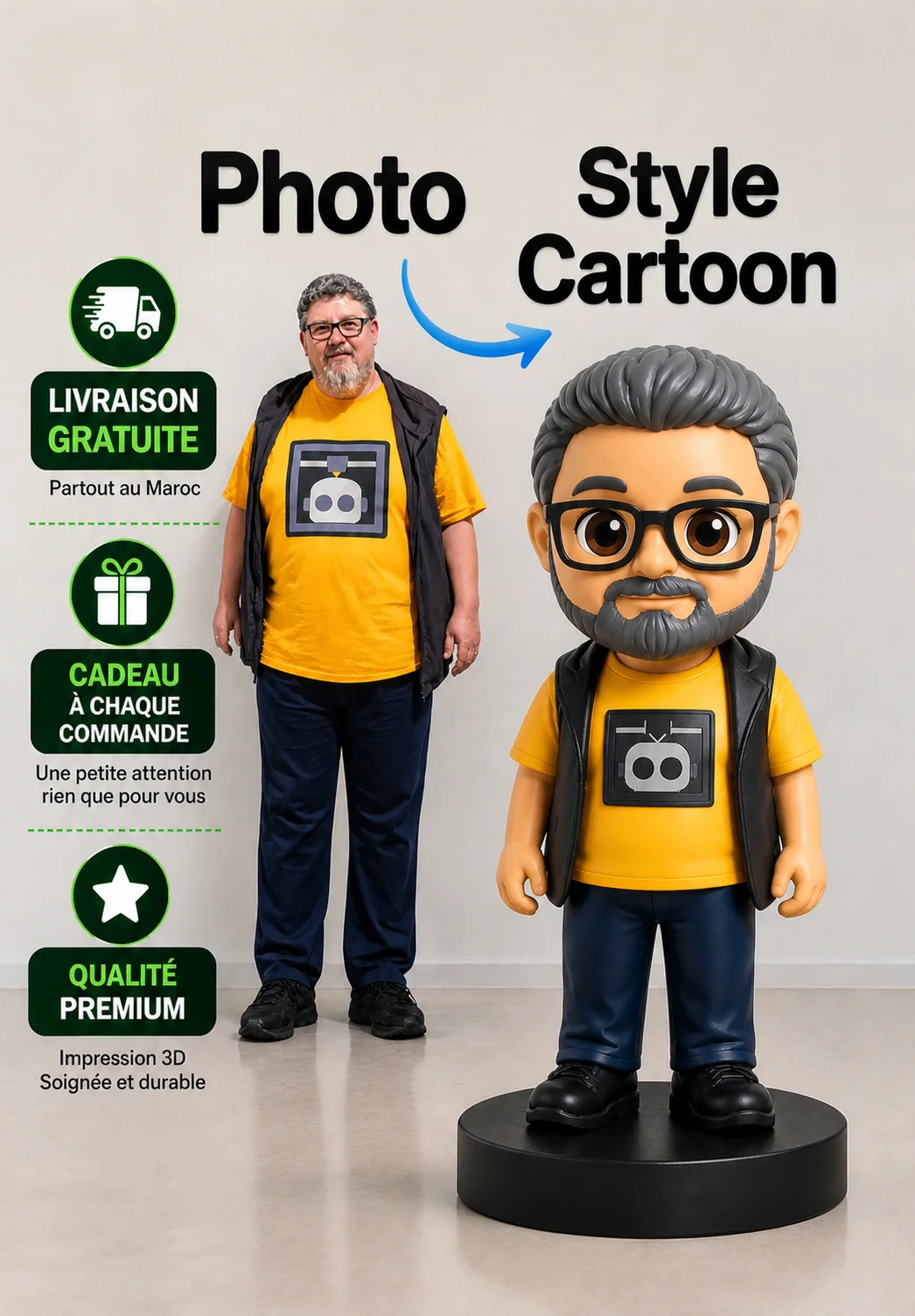 Figurine Personnalisée Style Cartoon