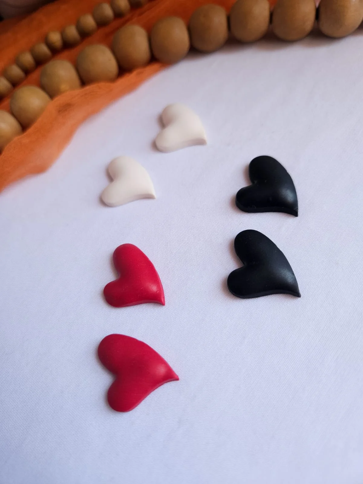 Puffed hearts earrings