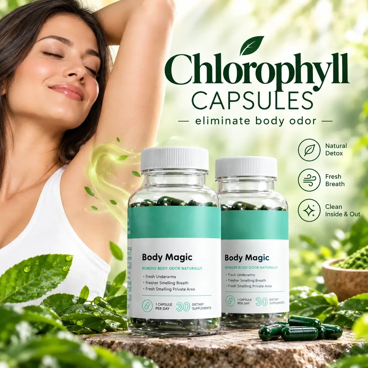 Chlorophyll Capsules | Natural Deodorant Support