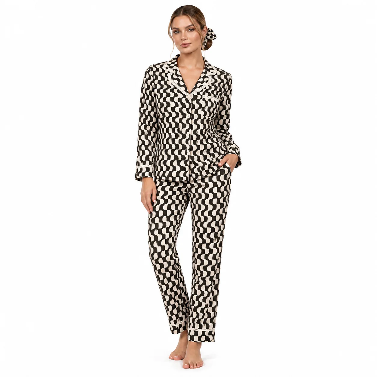 Pyjama Femme à Motifs Géométriques