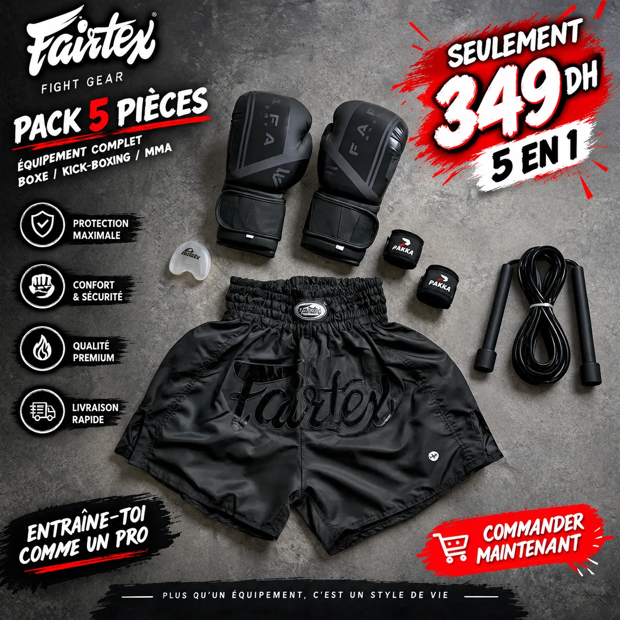 PACK BOXE 5 EN 1 – L’ÉQUIPEMENT COMPLET DU COMBATTANT