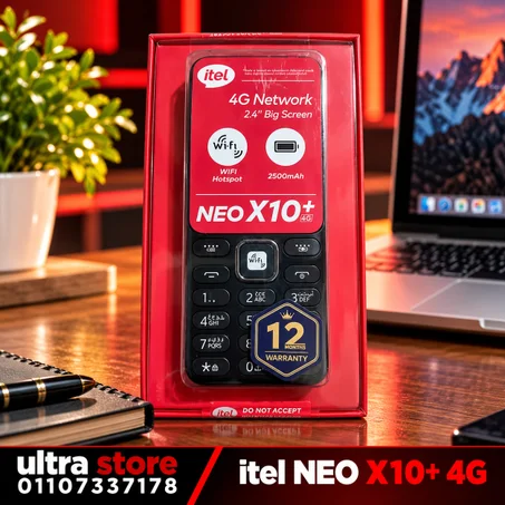 موبايل زراير ايتل نيو ايكس 10 itel Neo X10 4G يدعم واي فاي - يعمل يوتيوب وتيك توك وفيسبوك مباشرة - شريحتين اتصال - شاشة 2.4 بوصة - منفذ Type-C