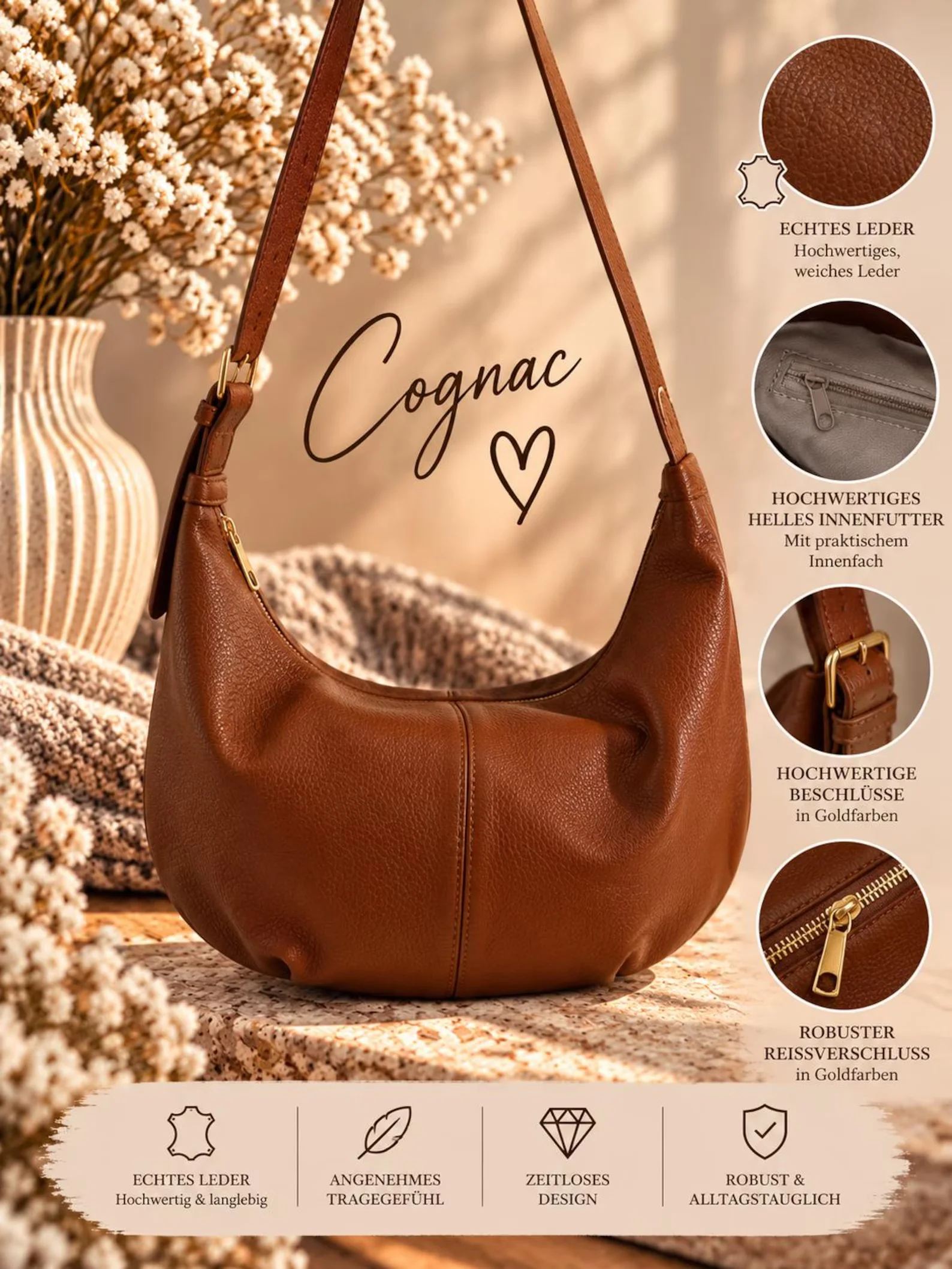 Sac bandoulière en daim