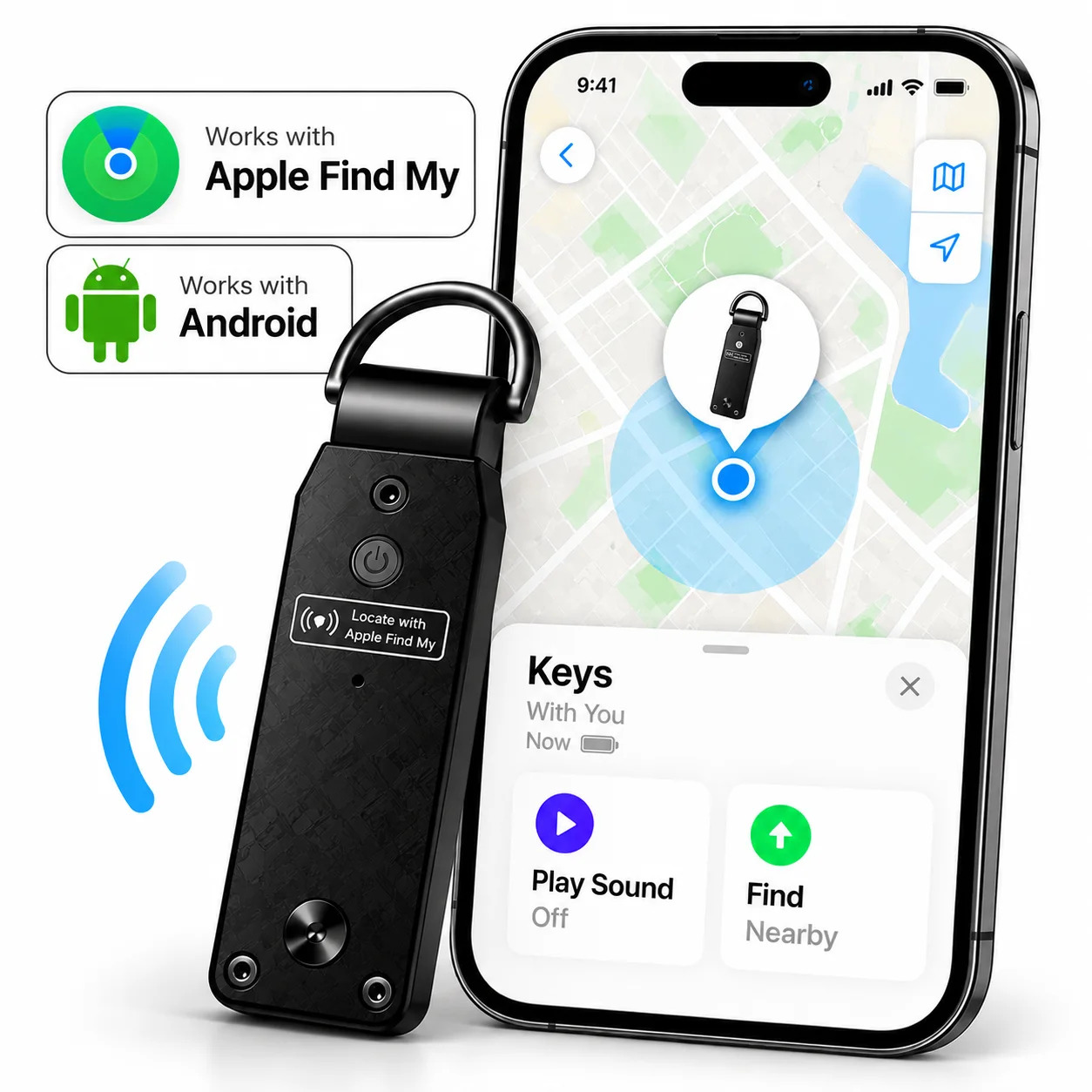 Air Key Finder — ودّع ضياع مفاتيحك للأبد مكتشف المفاتيح يعمل بنظام  GPS يحمل 6 الى 12 مفتاح