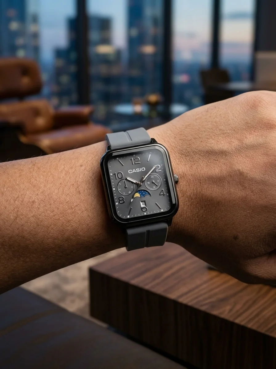 ساعه كاسيو (Casio) رجاليه مربعه بتصميم عصري