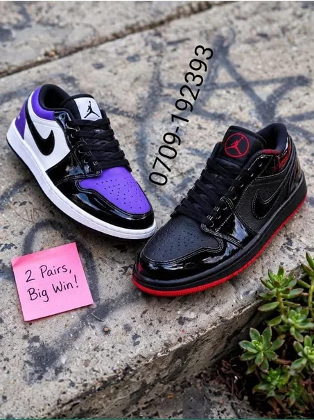 Nike Air Jordan 1 Low – Black / White / Red🔥 سبادري Jordan