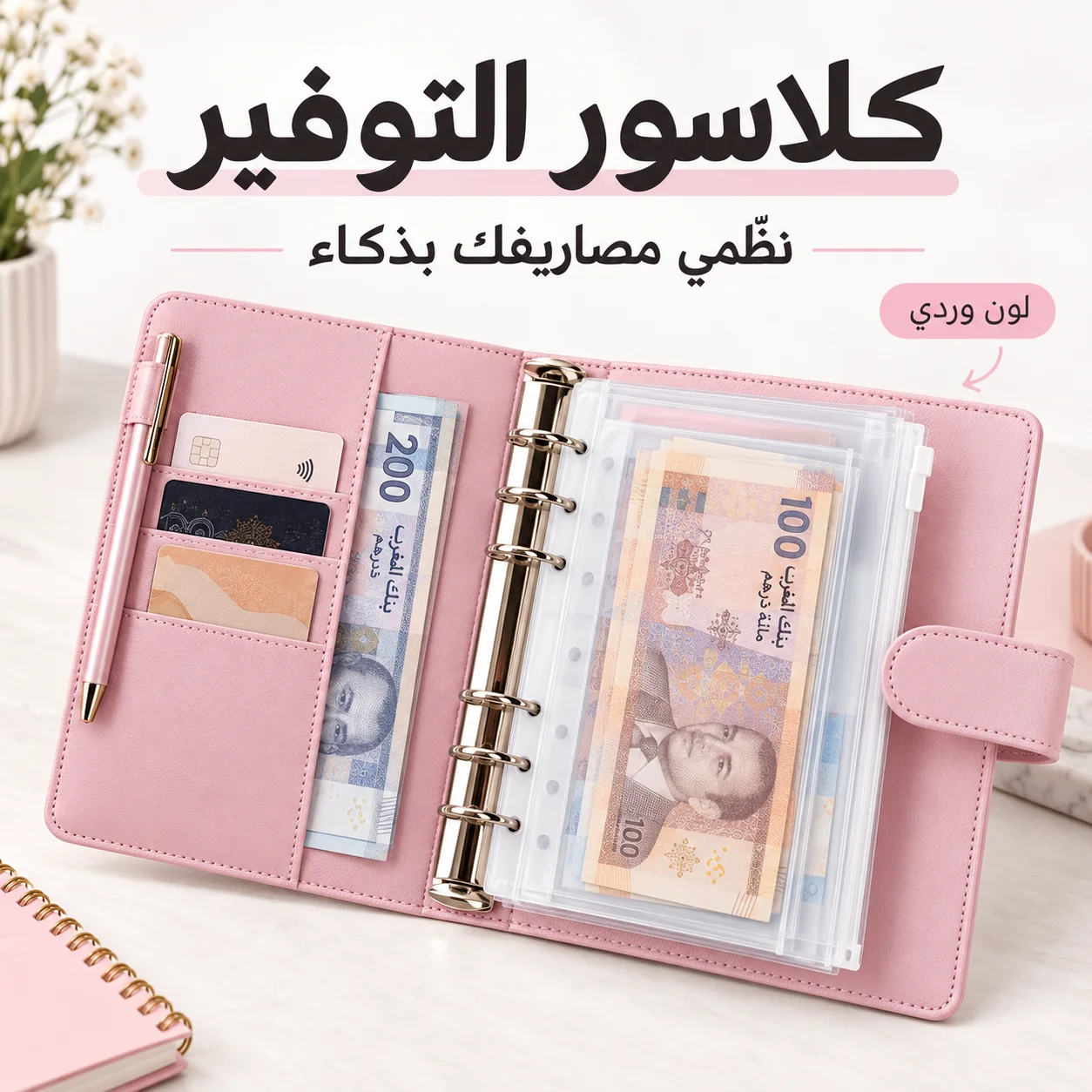 كلاسور التوفير الوردي