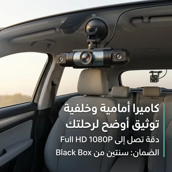 داش كام للسيارة 4 قنوات بدقة HD 1080P  مع واي فاي (WiFi) (ضمان عامين)