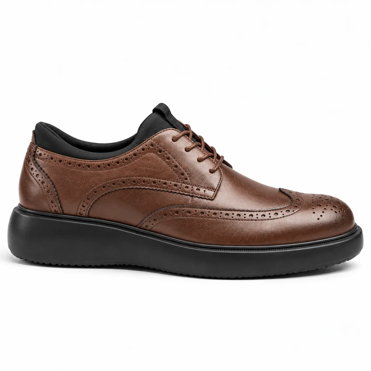 Brogue Comfort Platform Derby Shoes – Classic Wingtip Style