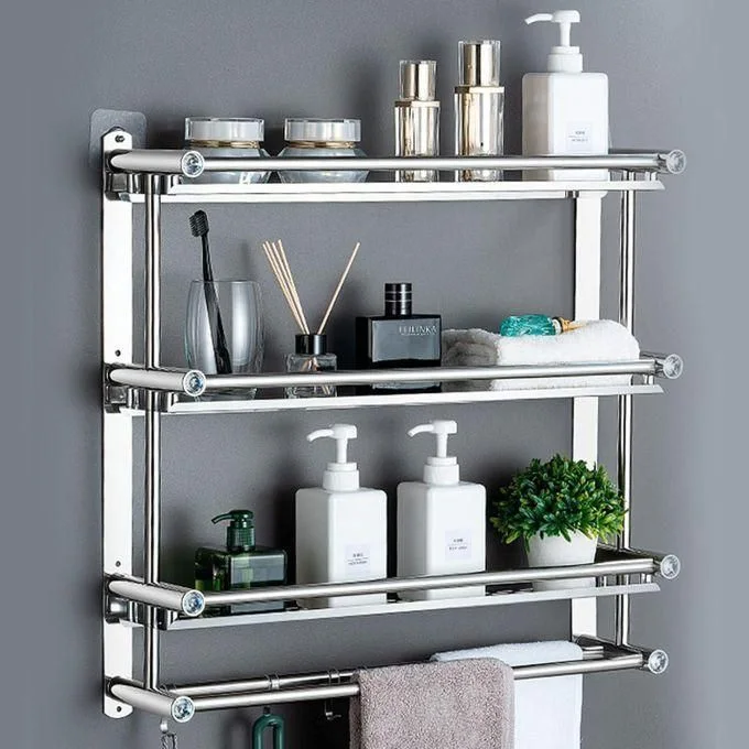 Étagère Murale de Rangement Multifonction en Acier Inoxydable ( 3 Niveaux)
