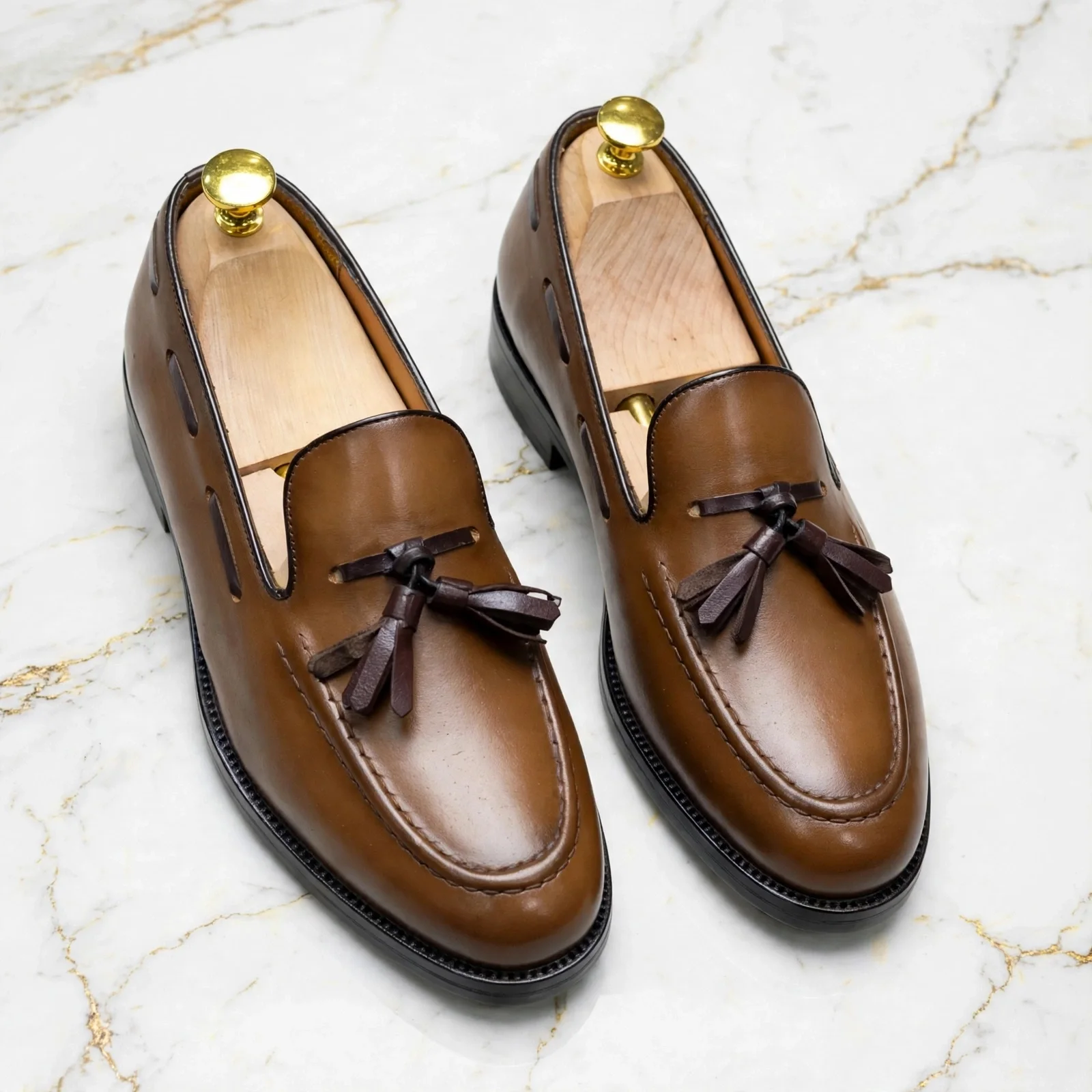 Berwick 8491 Mocassins en cuir taba